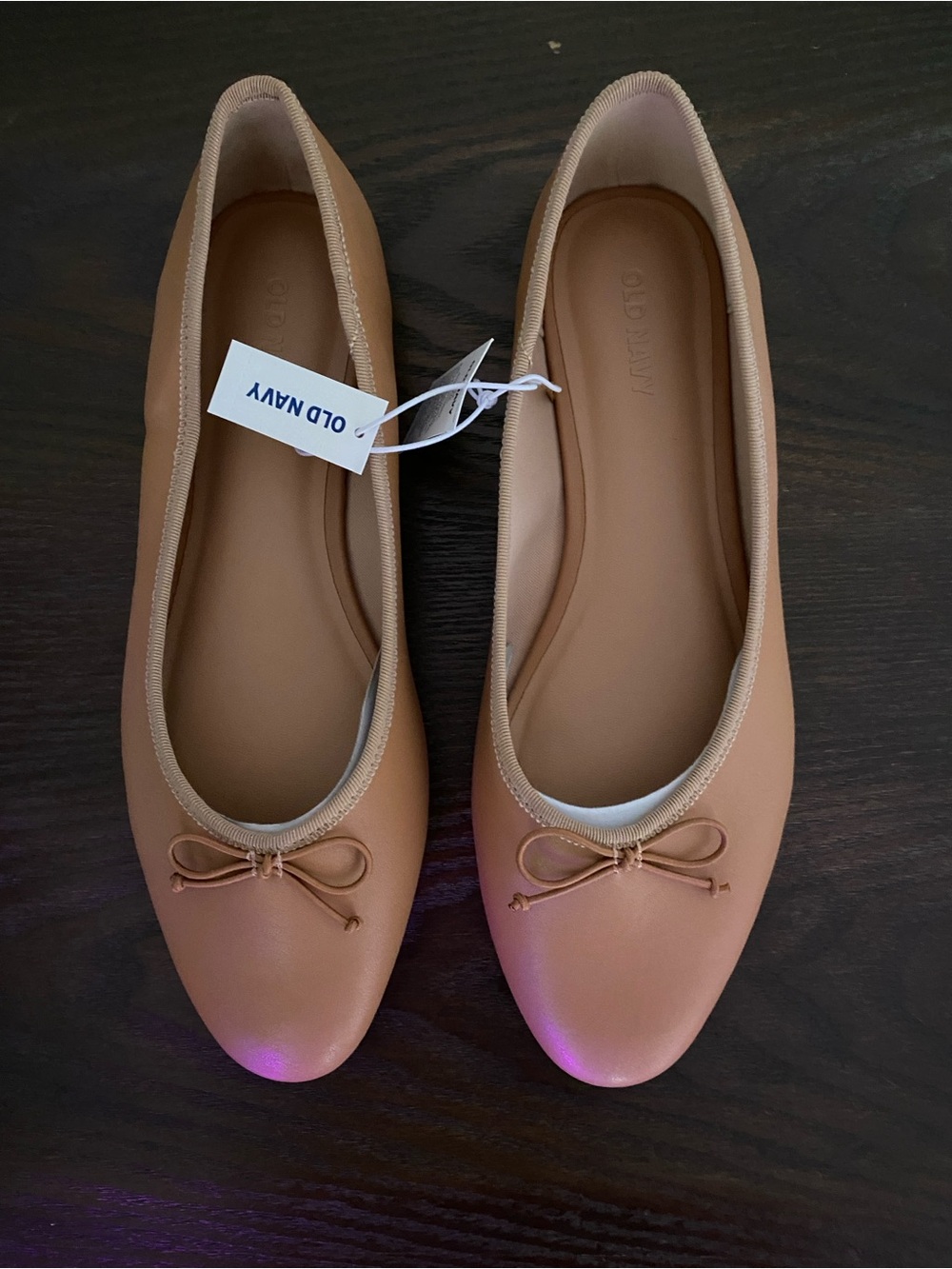 Old Navy Women's Light Brown Bow Ballet Flats